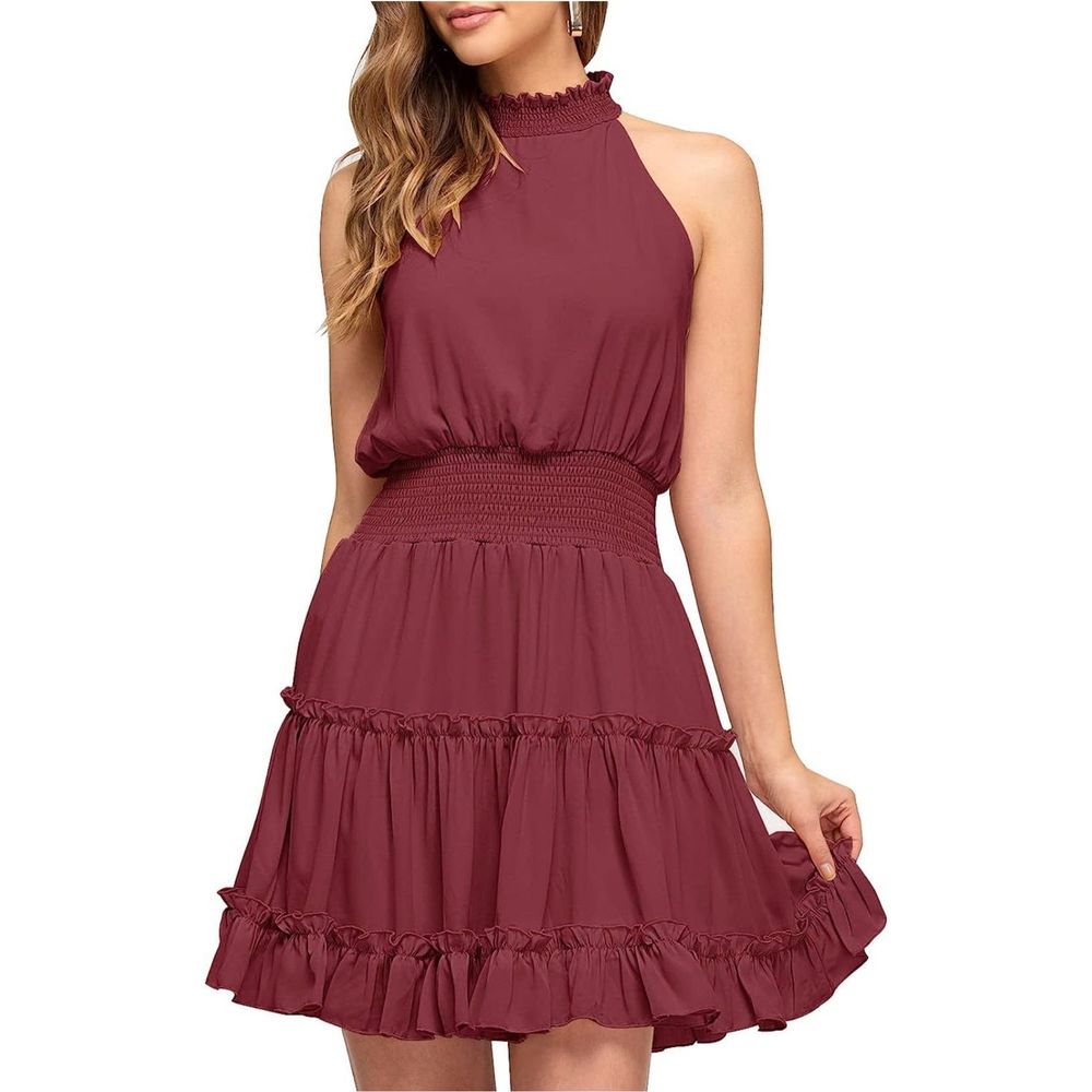 NEW Summer Coastal Mini Dress Ruffled A Line Swing Dress XL/16